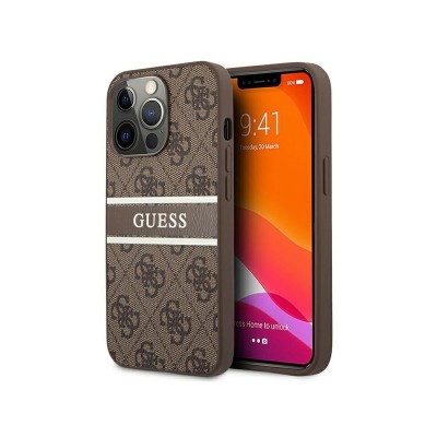 Husa Premium Guess, Originala, Compatibila Cu iPhone 13 Pro, Colectia 4G Stripe, Maro